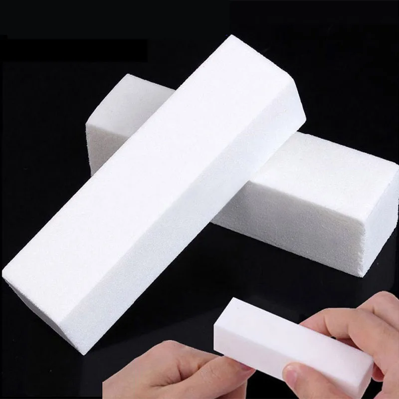 

10 Pcs/lot White Nail Art Buffing File Block Sanding Sponge Nail File Beauty Tools Manicure Pedicure Nail Care Art Tips 2018 new