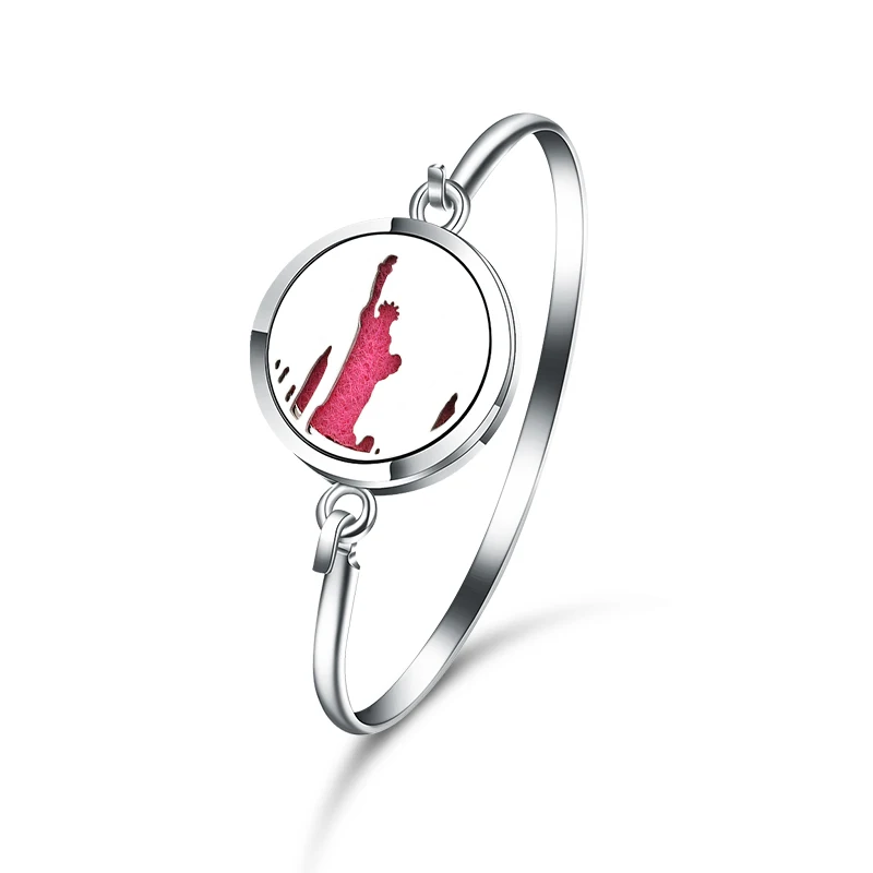 

New Style Statue Of Liberty Aromatherapy Magnetic Bracelet Stainless Steel Essential Oil Diffuser Perfume Lockets Jewelry Bangle