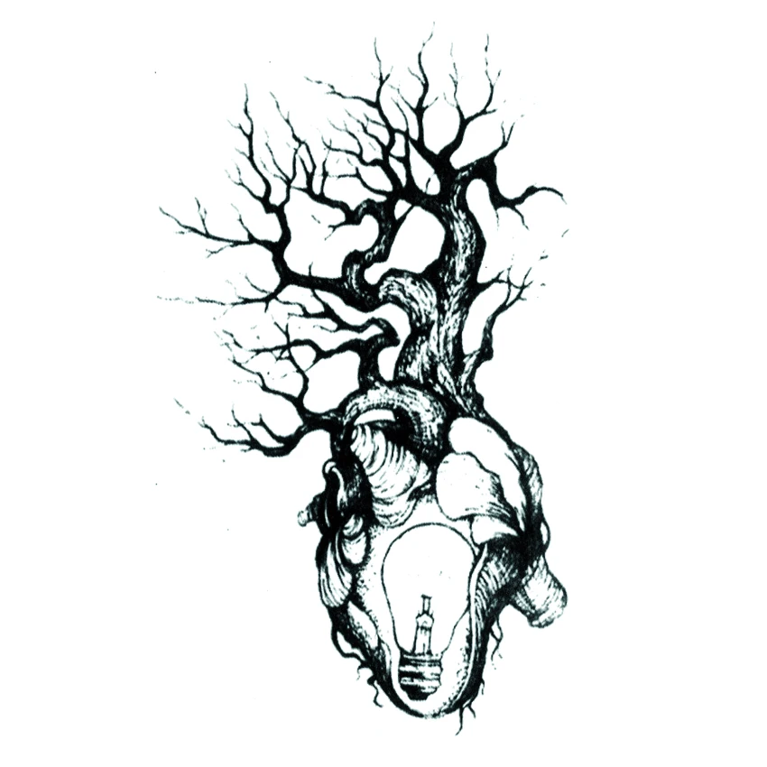 Светильник «дерево сердца», водостойкая временная татуировка, наклейка Harajuku, поддельная татуировка, флеш-наклейка для детей, тату, s Tatuaje