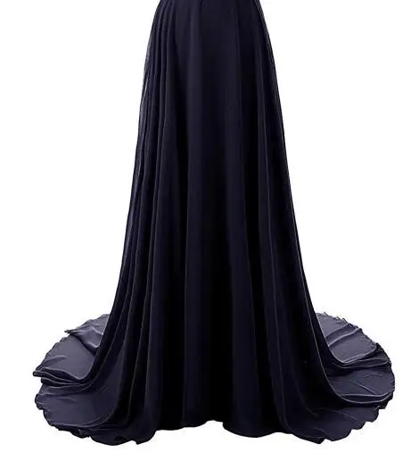 Короткий держатель Бальные платья градиентное платье с бисером для выпускного вечера с низким вырезом на спине шифоновые коктейльные платья Свадебная вечеринка платье G076 - Цвет: Navy