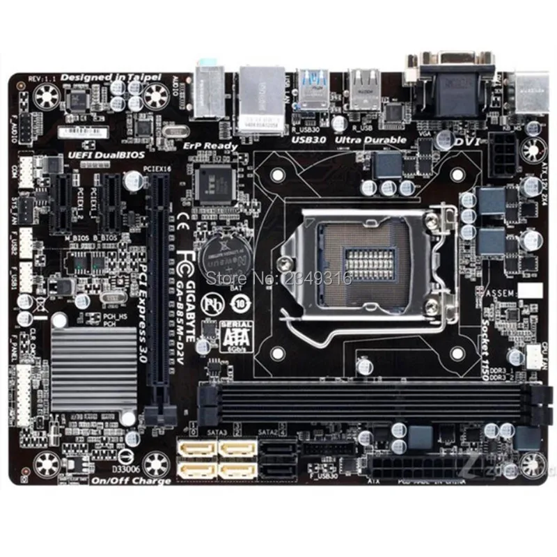 Для Gigabyte GA-B85M-D2V рабочего Материнская плата B85M-D2V B85 LGA 1150 Core i7 i5 i3 DDR3 16G SATA3 USB3.0