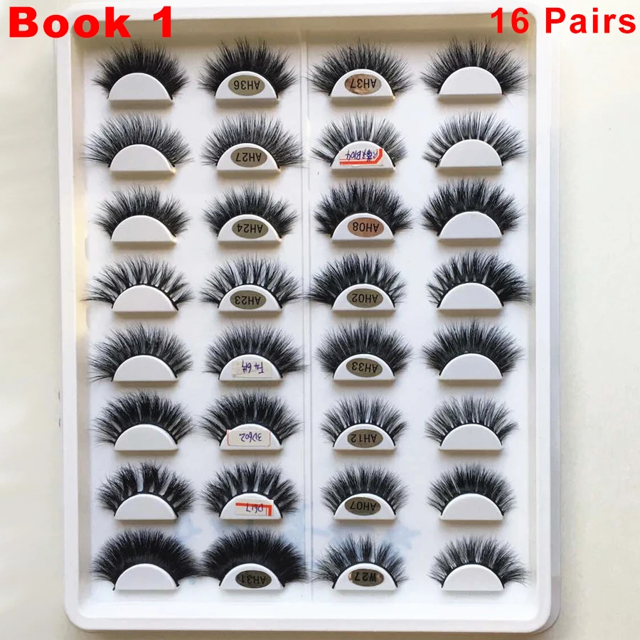 

14-16 Pairs Mink Lashes Book Handmade False Eyelashes Book Volume Fake Eyelashes Extension Natural Fake Lashes Faux Cils Makeup