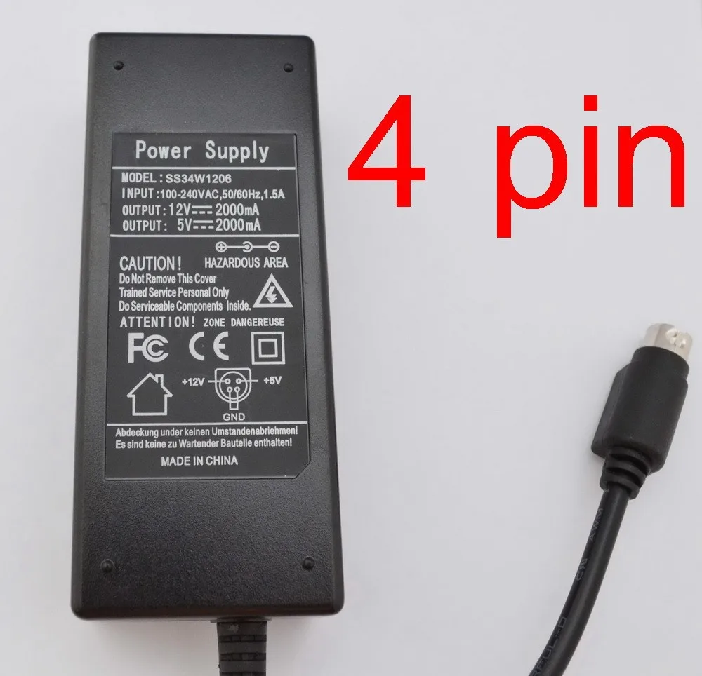 1 шт 4pin 100 V-240 V AC в DC 12 V/5 V 2A чехол для корпуса HDD адаптер питания 4 pin 2000mA US EU AU UK plug