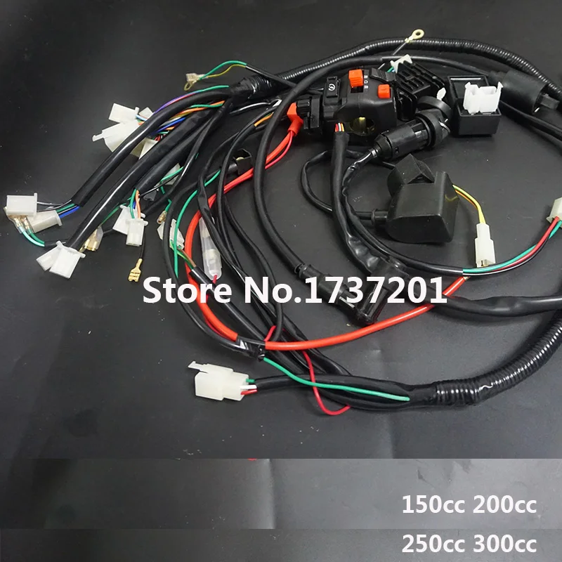Полный Жгут проводов ткацкий станок катушка зажигания AC CDI Коробка для 150cc 200cc 250cc