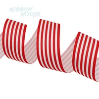 (5 ярдов/партия) 1 ''(25 мм) ленты в красную и белую полоску, напечатанные Подарочные ленты, декоративная обертка - изображение