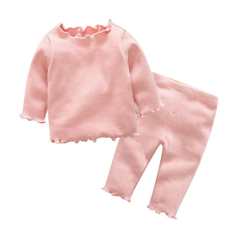 KISBINI 2pcs/Set Baby Girls Clothes Set Autumn Winter Cotton Knitting Close-fitting Comfortable Long Sleeves Pullover+Pants Set
