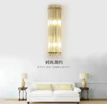 Creative Golden Luxury Indoor Living Room Crystal Wall Lamp Bedside Lamp Led Post Modern Classic Hotel Aisle Corridor Light