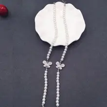 Новинка, регулируемое нижнее белье с жемчужным бантом, на бретельках, со стразами, бюстгальтер с красивым воротником на спине, без следов, плечевой ремень