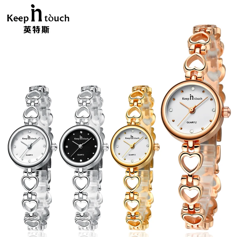 

KEEP IN TOUCH Luxury Watch Women Bracelet Gold Rhinestone Ladies Quartz-watch Waterproof Shockproof with Original Gift Box