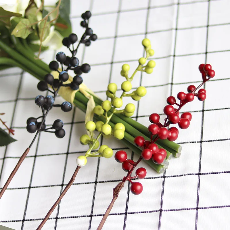 Artificial Berries Branch Plastic Fake Flowers