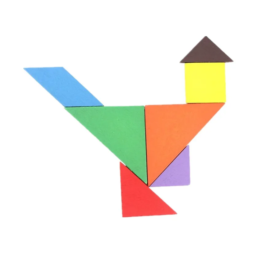 Новые Детские умственное развитие Tangram Логические игры деревянный Радуга головоломки Развивающие Игрушечные лошадки для детей