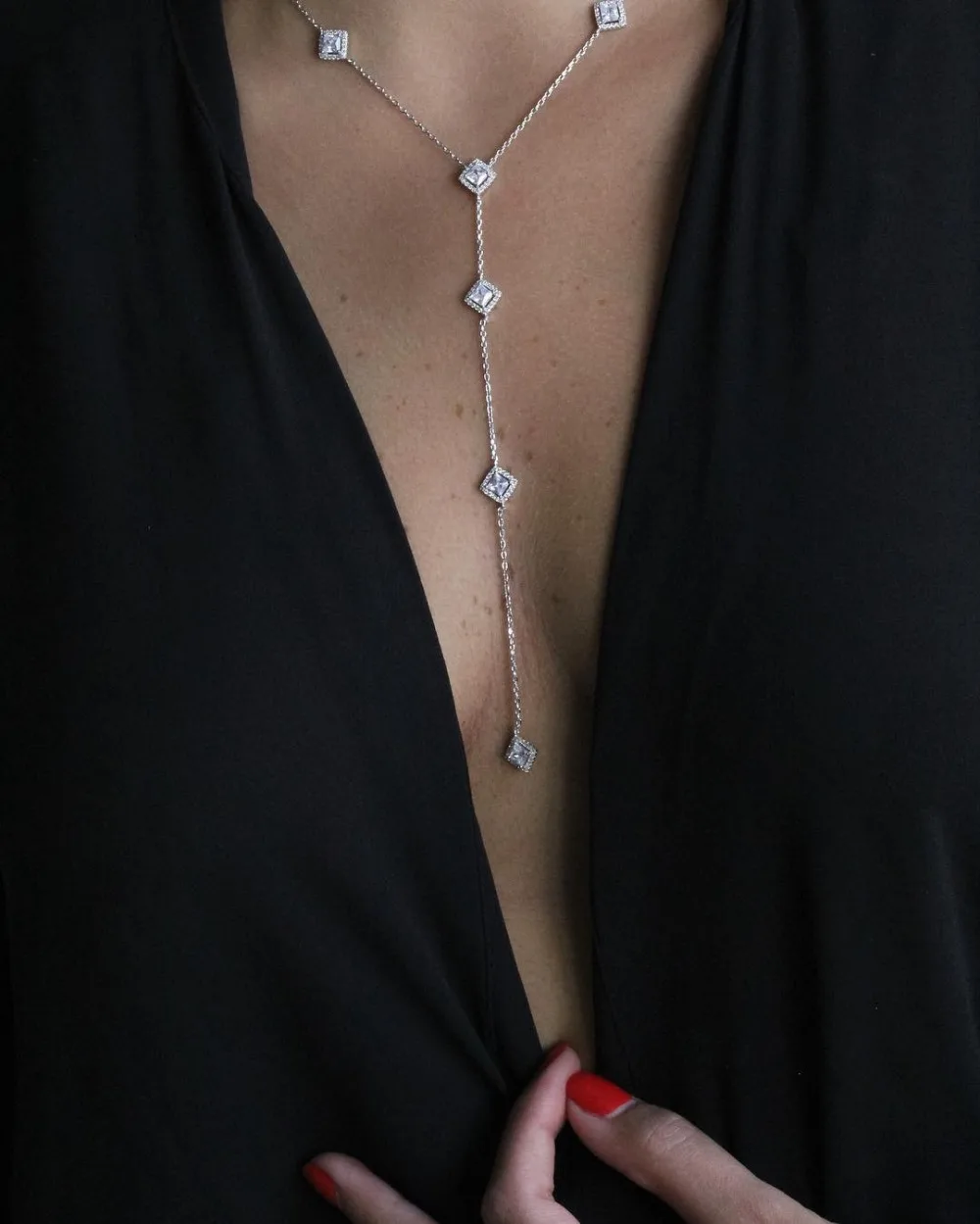 Beste Cz Lange Ketting voor Vrouwen Mode Gesimuleerde AAA zirconia cz Sieraden bling prachtige Kettingen Bijoux Femme
