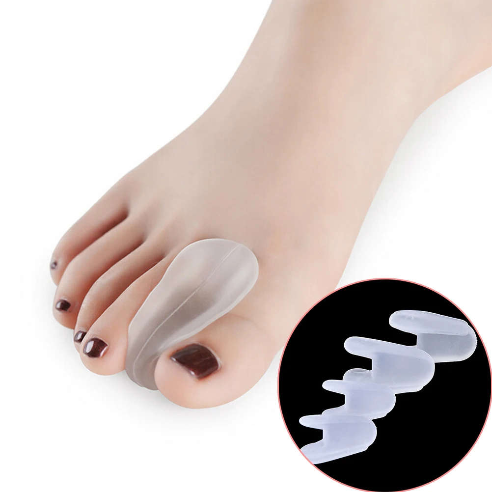 

1 Pair Separators Toe Stretchers White Gel Silicone Toe Separators Corrector Orthotics Bunion Toe Buddy