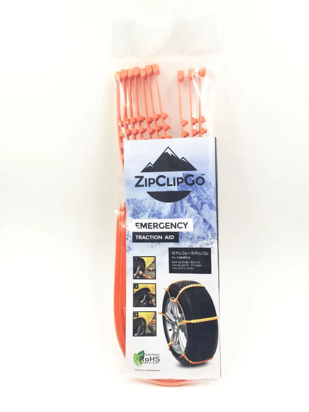 ZipClipGo Life Saver---Emergency Traction Aid Tire Snow Chains---Anti Wheel Slip Chain