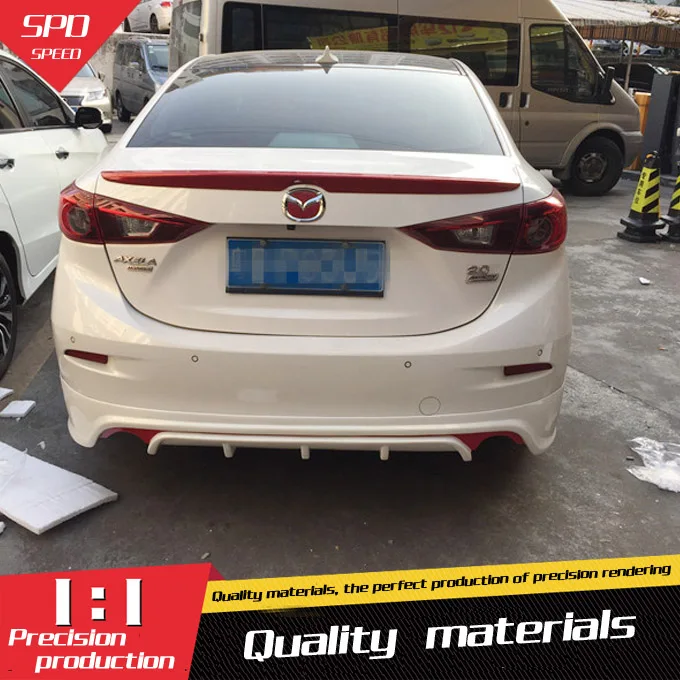 

For Mazda 3 Axela Spoiler High Quality ABS Material Car Rear Wing Primer Color Rear Spoiler For Mazda 3 Axela Spoiler 2014-2016