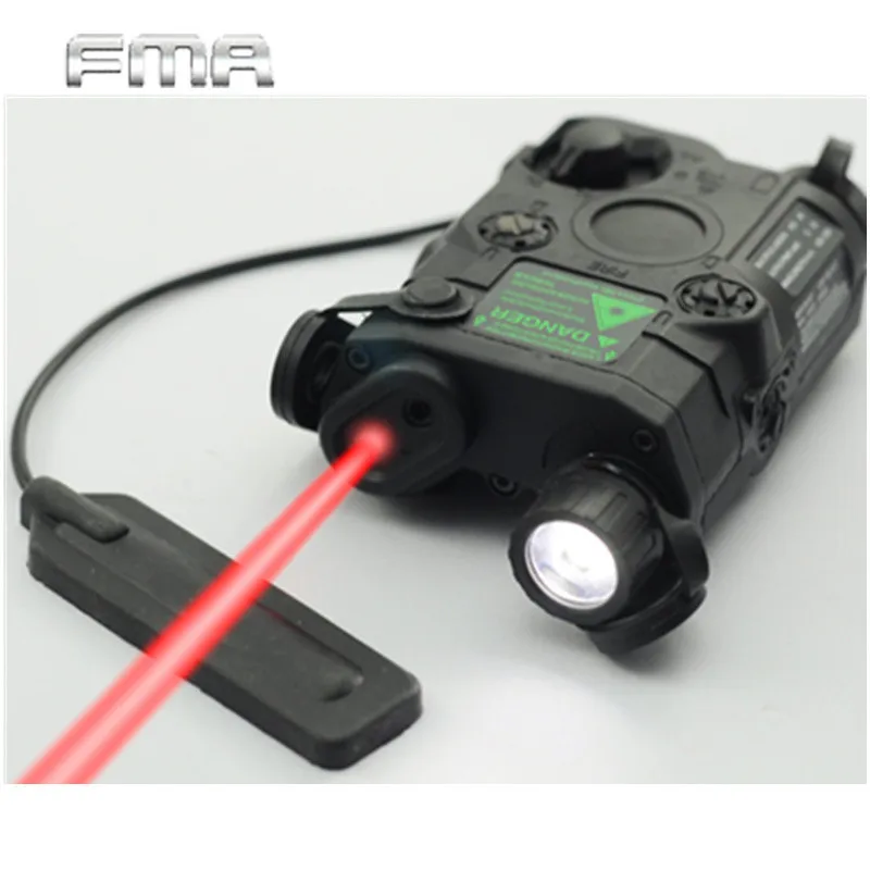 Airsoft AN/PEQ-15 Red Dot Laser White LED Flashlight 270 Lumens for Standard 20mm Rail Night Vision Hunting Rifle Battery Case