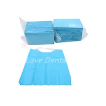50 pièces/lot bavoirs dentaires jetables de haute qualité 3 plis bleu 33x45.5 cm
