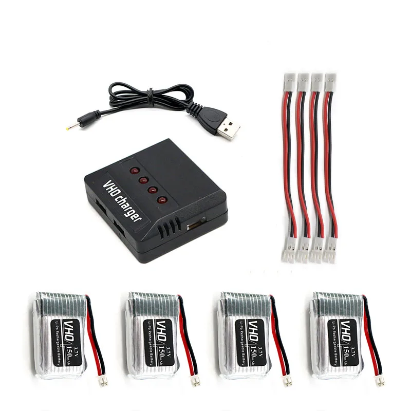 

JJRC H20 3.7V 150mAh 30C Lipo Battery and 4in1 charger box forJJRC H20 RC Quadcopter Drone