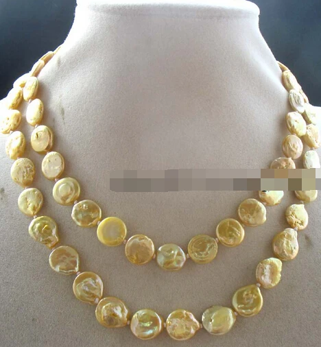 

huij 003080 freshwater pearl yellow coin necklace 31