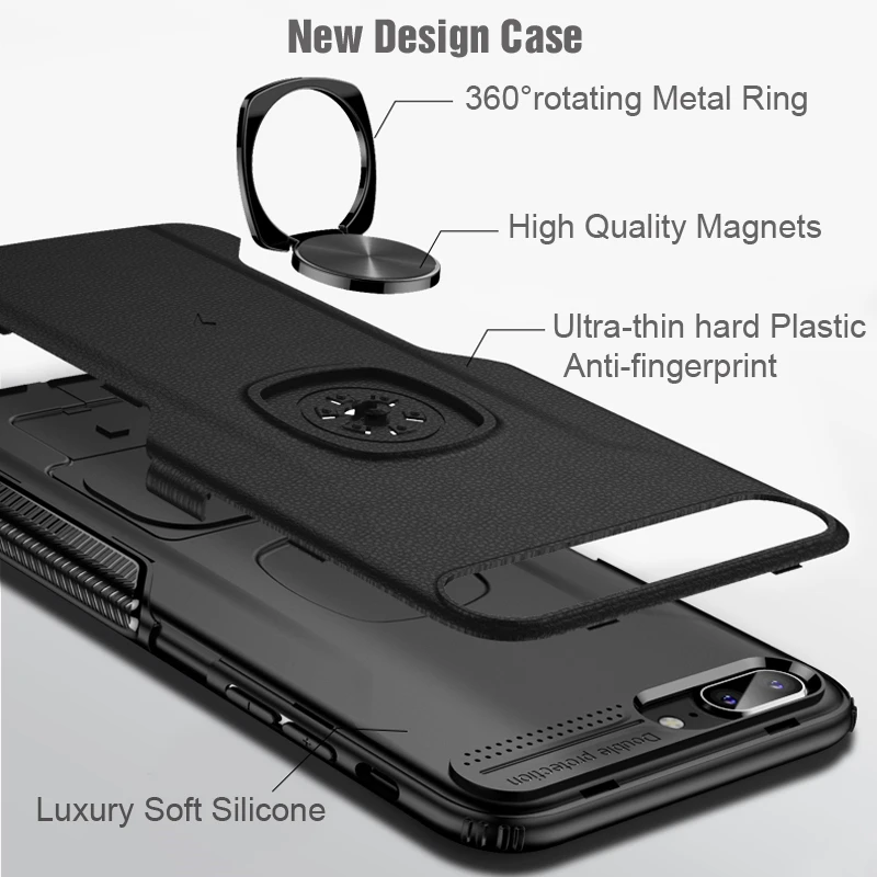 Shockproof Armor Case For Huawei P30 Pro Lite Phone Metal Ring Holder Stand Magnetic Bracket Hard Back Cover Huawei P30 Pro Case