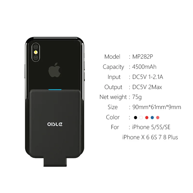 Чехол для зарядного устройства OISLE Mini Slim Power Bank iPhone 12 11 X XS 6 6s 7 8 Plus внешний