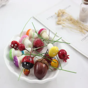 

10 Pcs Mini Garden Pots Figurines 2 CM Fairy Mushroom Foam Ornaments Mushroom Micro Simulation Color