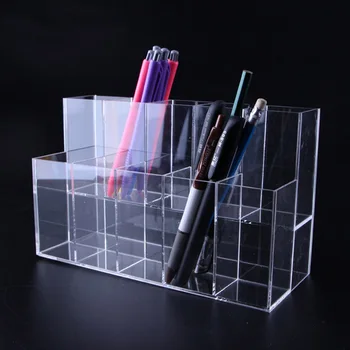 

Transparent Acrylic Lipstick Storage Holder Desktop Organizer Box For Pencil Pen Cosmetic Brush Jewelry Display Rack