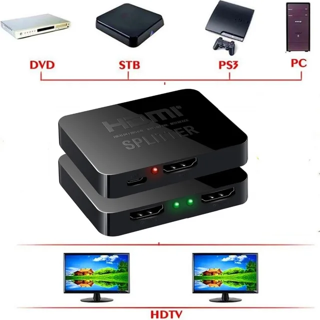 Best Offers  4K Splitter Full HD 1080p 1X2 HDMI switch 3D 1 input 2 output HDMI Splitter audio video swither Converter for DVD xbox 360 ps3