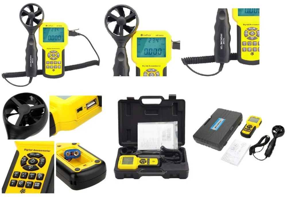 HP-846A Digital Anemometer 0.3~45m/s Wind Speed Sensor