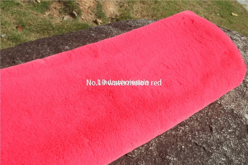 Плюшевая ткань из меха кролика Рекс, ворс 1 см из искусственного меха, войлочная ткань, фоновая ткань, 160 см* 50 см/шт - Цвет: No.19 watermelon red