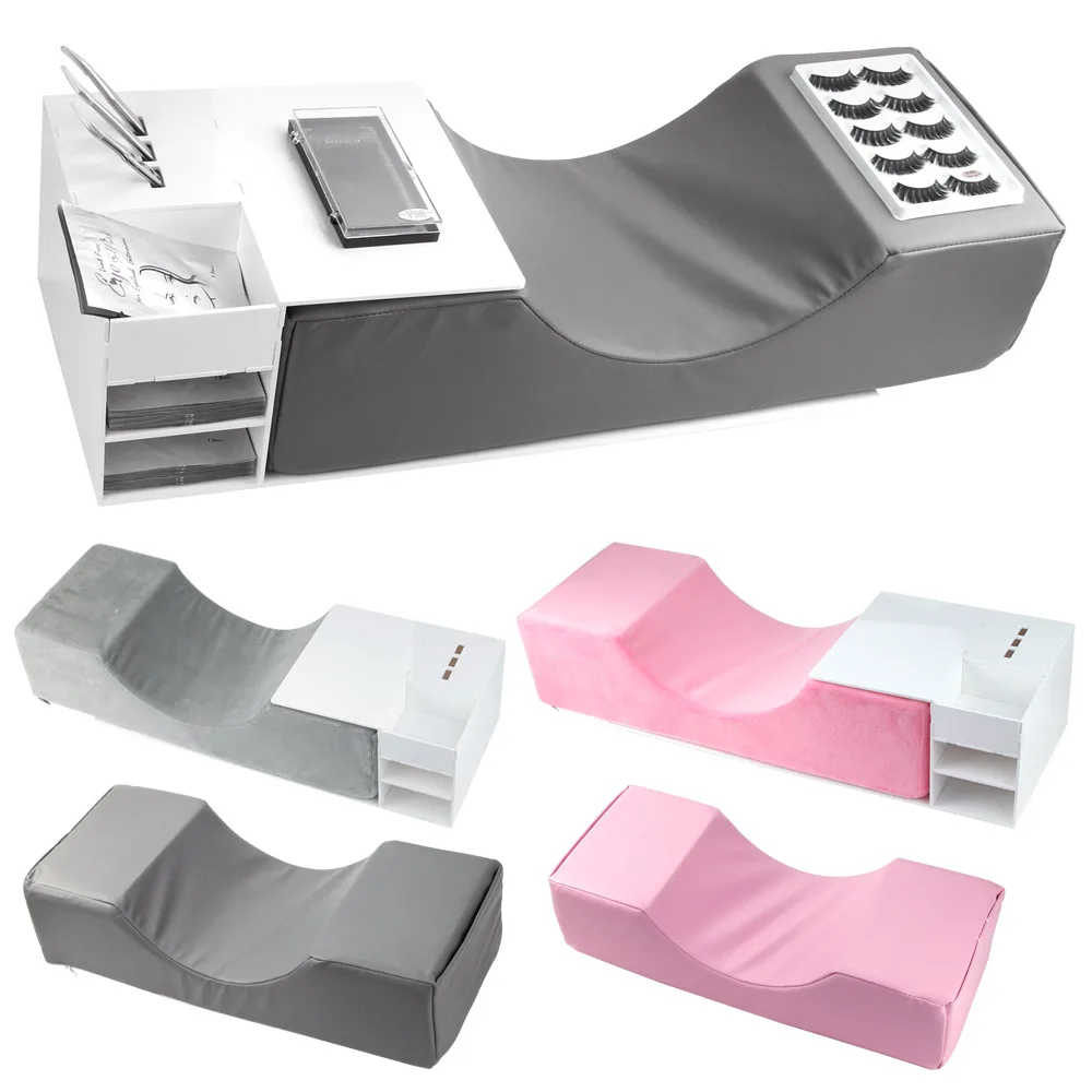 Najtaniej Przedłużanie rzęs poduszka z pianki memory Neck Lash poduszka z akrylową półką organizer stojak szczepienia rzęs Salon narzędzia do makijażu