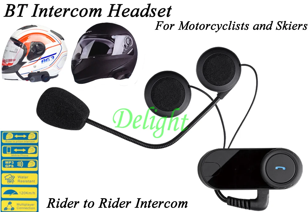 800 м 2 всадника мотоцикла Интерком BT Bluetooth беспроводной шлемофон, головная гарнитура с FM радио 120 км/ч скорость