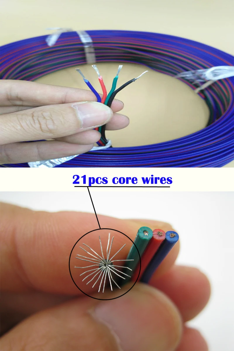 1 м 10 м 20AWG ПВХ изолированный медный провод 4pin RGB нагреватель медный кабель светодиодный Электрический провод кабель бесплатно выбрать количество метров