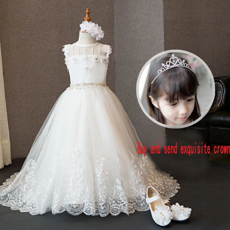 

High quality children's dresses puff princess dress flower girl dress girls wedding birthday piano costumes