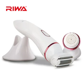 

Riwa 2 In 1 Rechargeable Lady's Electric Hair Shaver And Facial Cleansing Waterproof Hair Removal Epilator Shaving Tools RF-1201