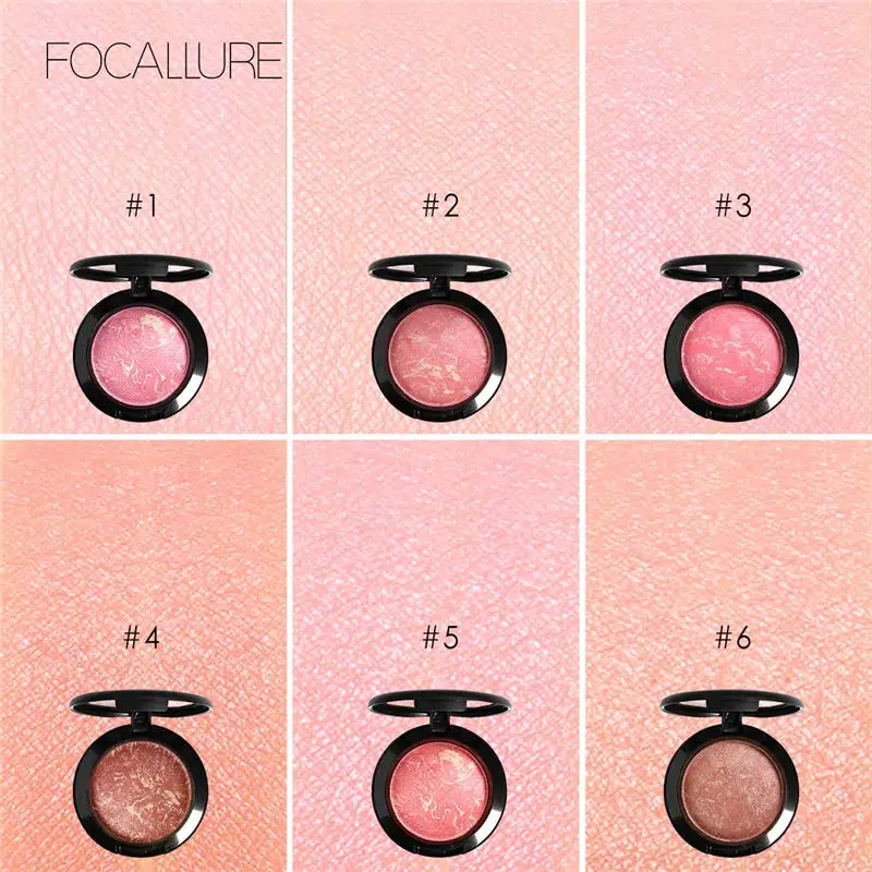 Focallure 6 цветов румяна палитра для макияжа лица щек Запеченные Румяна colorete Профессиональный палитра румяна пудра