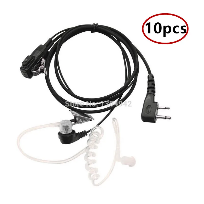 10 PCS F Plug Covert Acoustic Tube Mic Bodyguard FBI Earpiece Headset For Icom Maxon Yaesu 1