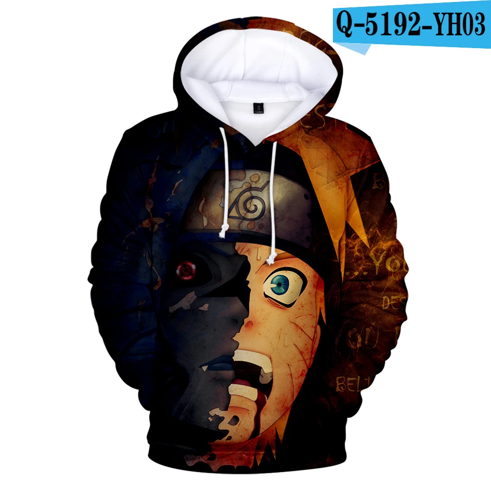 New 3D Printing Hoodie Anime Naruto Hooded Fashion Hip Hop Sweatshirt 3D Naruto Hoodies Men Pullovers Winter/Autumn Outwear - Color: 3D