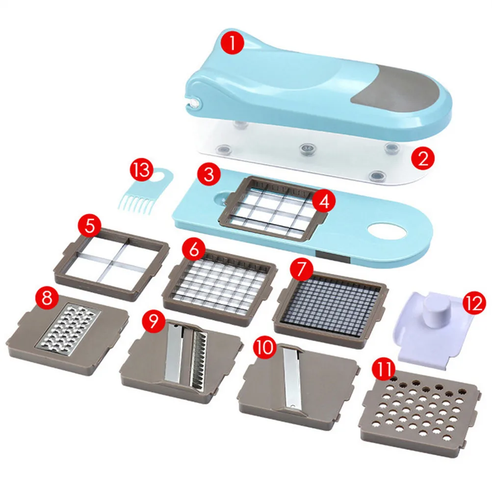 

8 In 1 Vegetable Chopper Food Chopper Cutter Onion Slicer Dicer Veggie Slicer Manual Mandoline for Cutting Carrot Fruit Salad