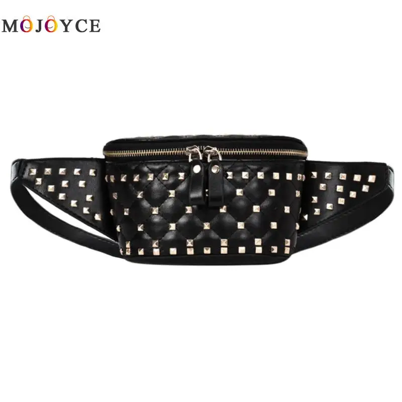 

Street Rivet Waist Packs Women Girls Fanny Pack PU Leather Shoulder Crossbody Chest Belt Bags Heuptas Pochete