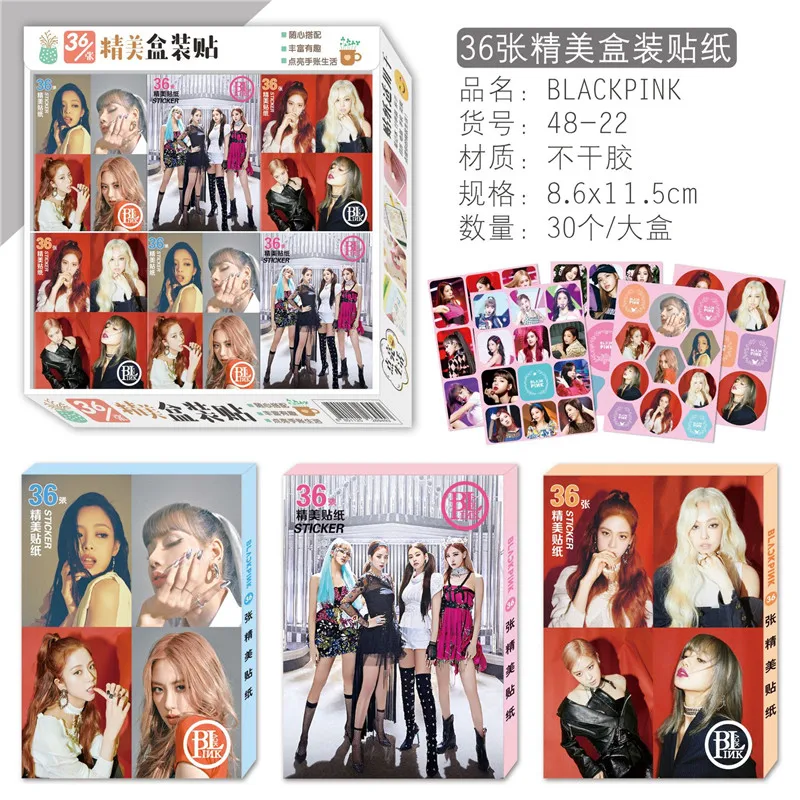 

10 boxes/lot KPOP BLACKPINK sticker TOY JISOO JENNIE ROSE LISA Figure magic 3d wall boxed stickers for kids rooms 8.6×11.5cm