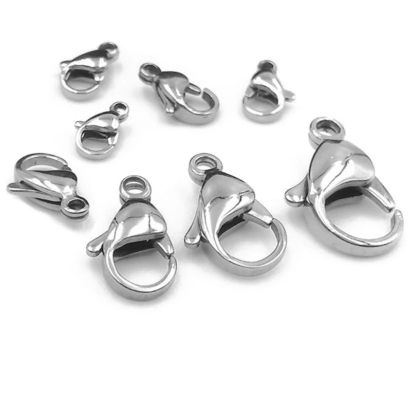 About 40 60pcs Grade A 304 Stainless Steel Lobster Clasps Claw Clasps