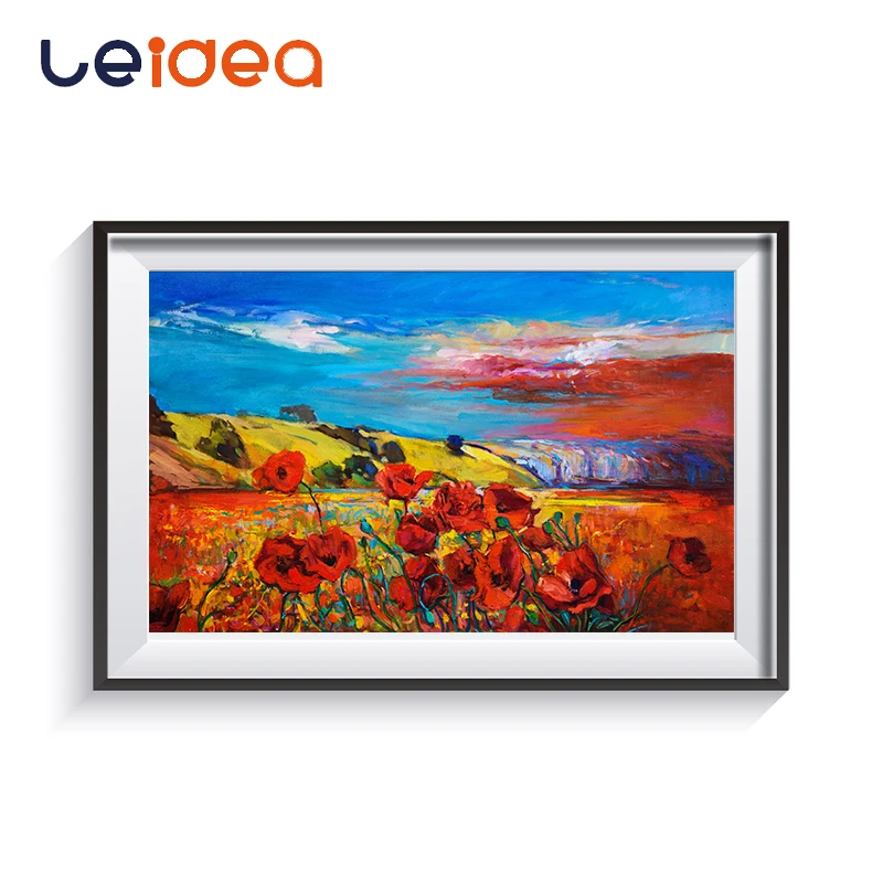 

Oil Painting Red Flower Sea Landscape Frameless Picture DIY Canvas Painting By Number Home Decor For Living Room 40X50CM