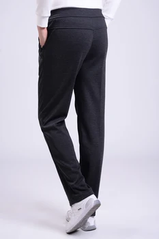 

NEW 2020 Winter Casual Joggers Elastic waist elderly Old Men wool upset Fleece high waist Dark grey harem pants Plus size 5XL