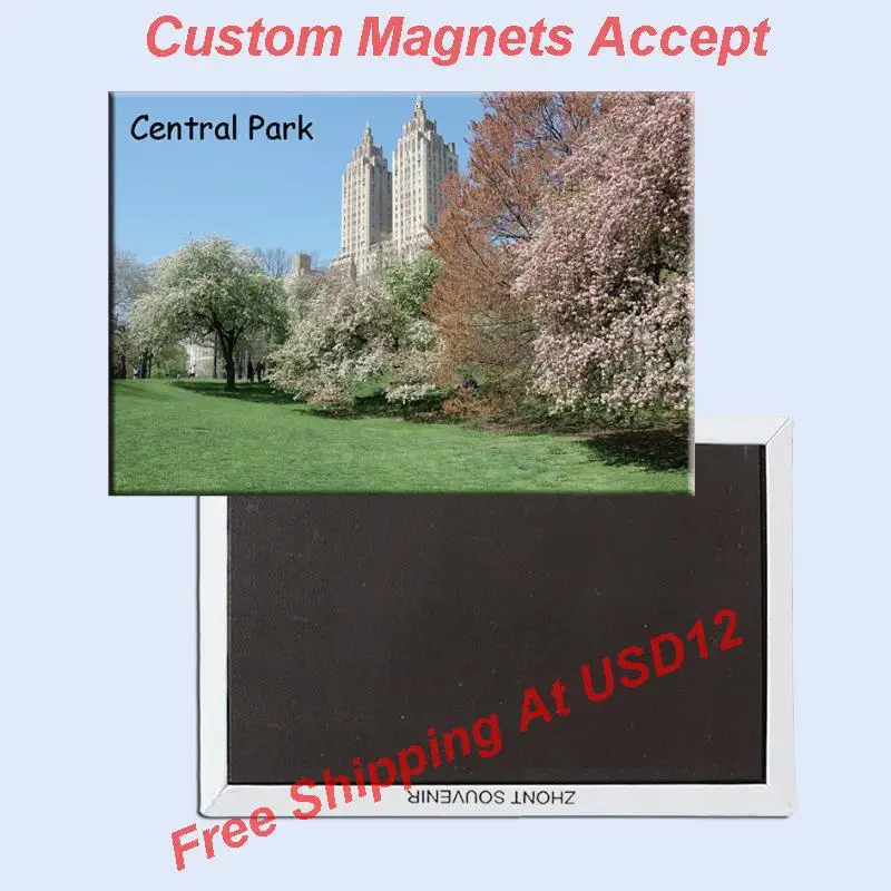 

USA Travel Magnets Gifts NY Central Park Picture Metal Wrapped Magnet 20001;Customized artworks accept