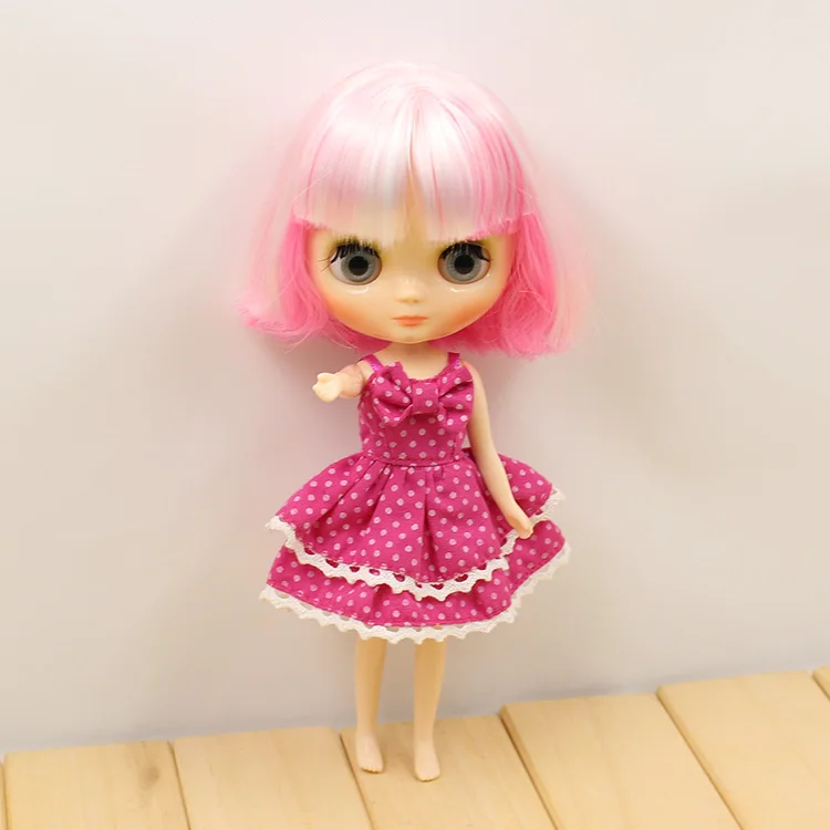 Фабрика Blyth кукла Обнаженная кукла средняя Blyth 20 см короткие прямые волосы смешанный цвет белый и розовый суставы тела глаза могут двигаться
