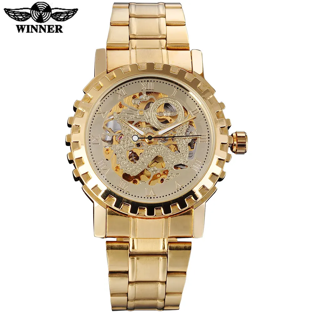 winner men's skeleton watch