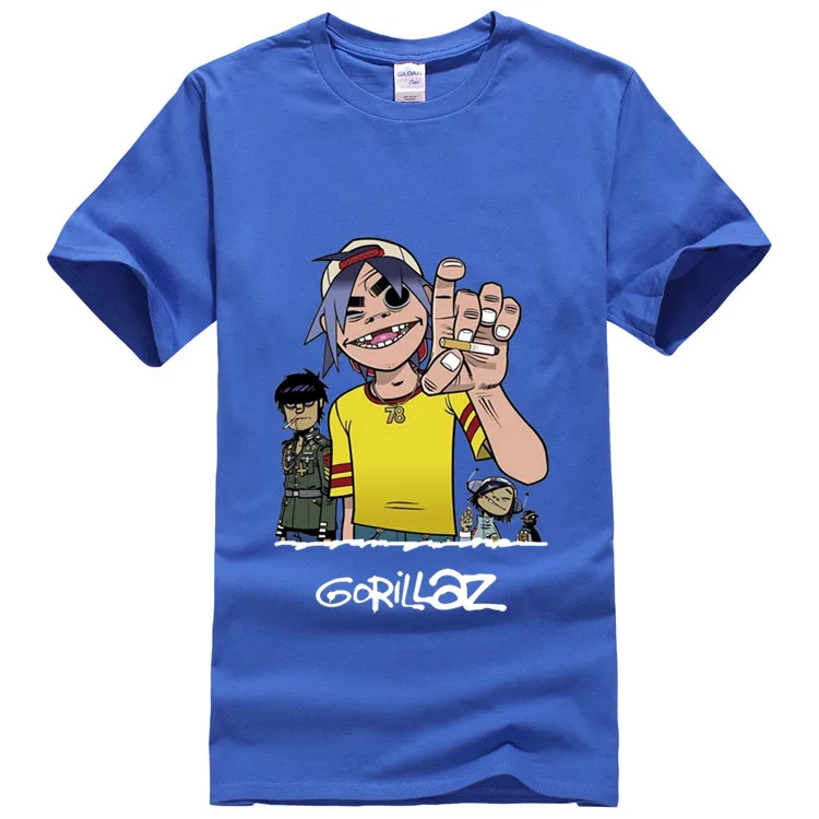 Buy 2017 Fashion Style Gorillaz Band 2D & Noodle & Murdoc man T shirt Cotton