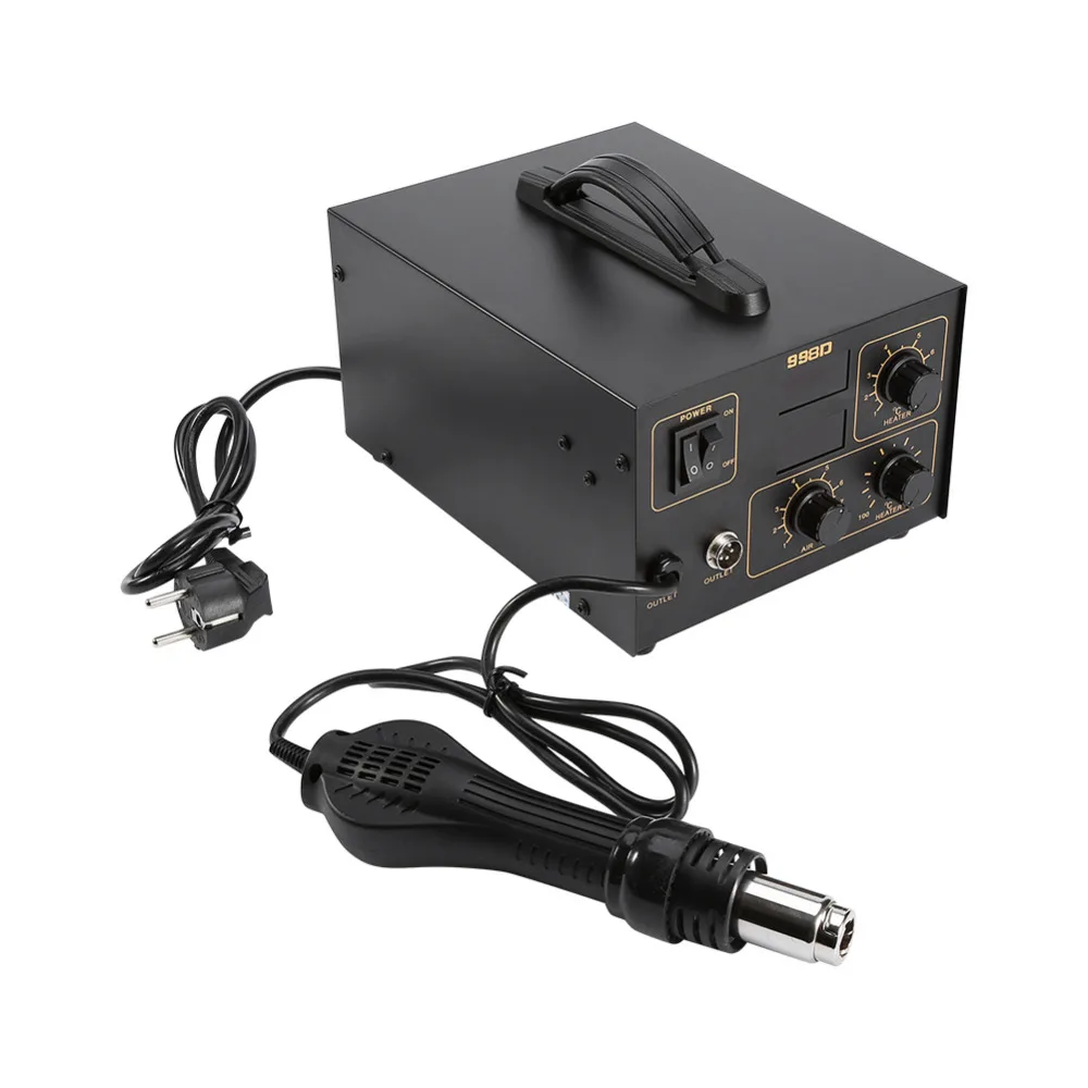 220 В 998D SMD 800 Вт паяльник стационарный сопла для пистолета сварщика нагревания