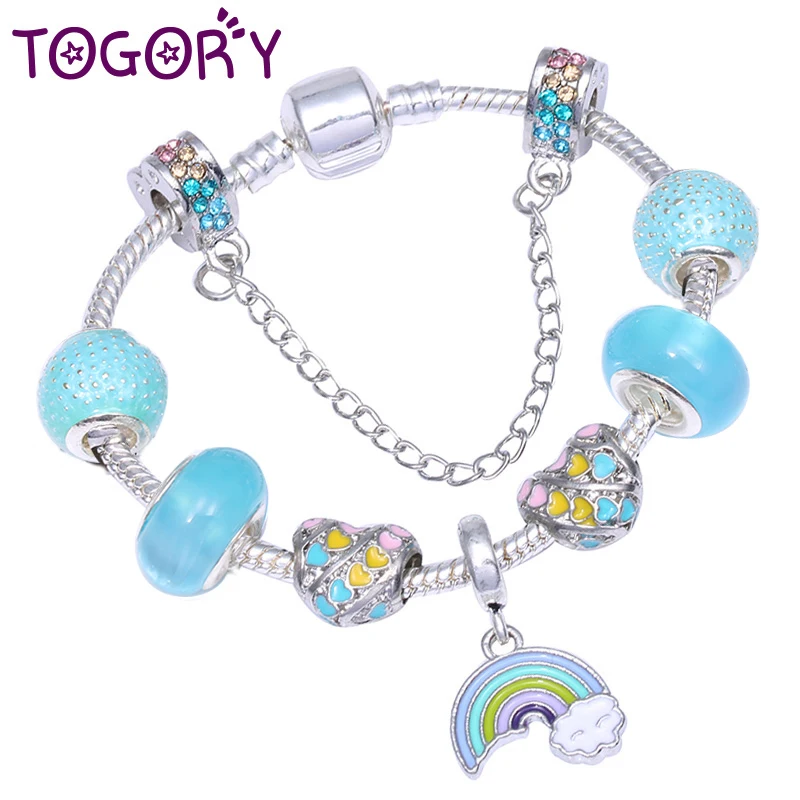 

TOGORY Multiple Style DIY Charm Bracelet With Nice Murano Beads Snake Chain Pandora Bracelet for Women Jewelry Gift Dropshipping